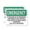 Signmission In The Event Of An Use Phone To, 5 in W x Rectangle, Vinyl Decal OS-2PACK-EM-D-35-L-10397 - alternate 1